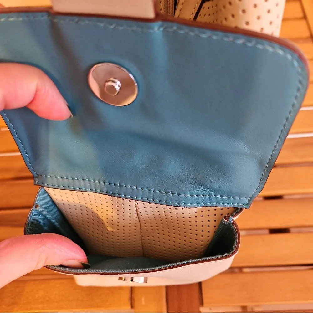 LEVENGER Perforated Leather‎ Ivory Large Hobo Bag